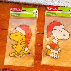 Peanuts Snoopy and Woodstock Christmas Window Clings Decorations